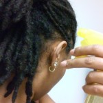 Hydrating locs with essential oil and water